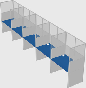 Shared rectangular cubicle