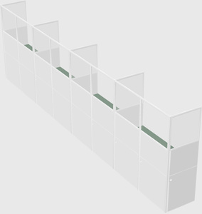 Shared rectangular cubicle
