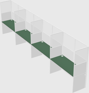 Shared rectangular cubicle