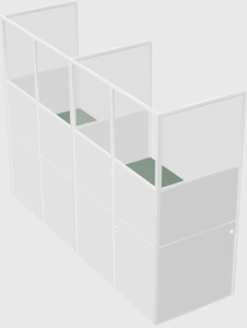 Shared rectangular cubicle