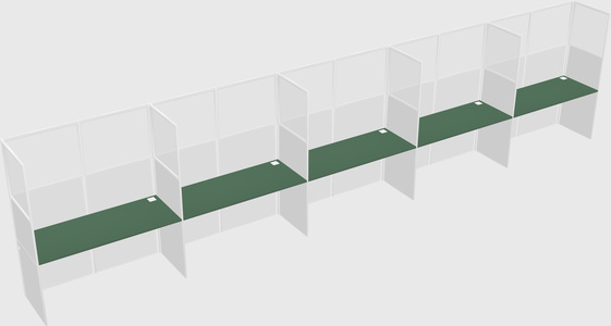 Shared rectangular cubicle