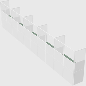 Shared rectangular cubicle