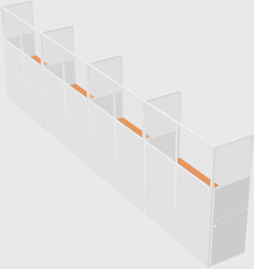 Shared rectangular cubicle