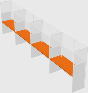 Shared rectangular cubicle