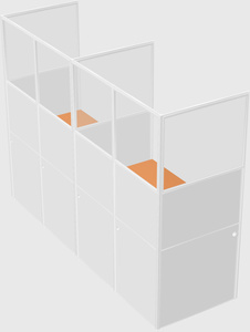 Shared rectangular cubicle