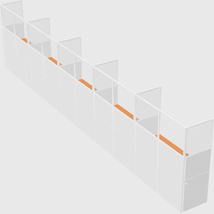 Shared rectangular cubicle
