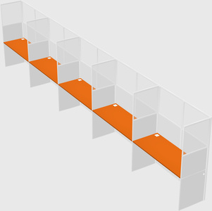 Shared rectangular cubicle