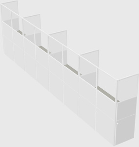 Shared rectangular cubicle