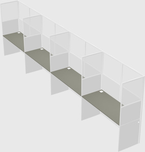 Shared rectangular cubicle