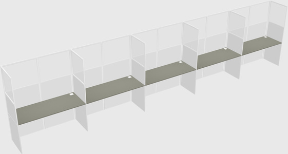 Shared rectangular cubicle