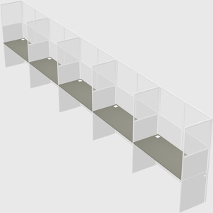 Shared rectangular cubicle