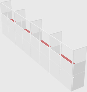 Shared rectangular cubicle