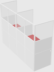 Shared rectangular cubicle