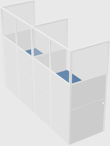 Shared rectangular cubicle
