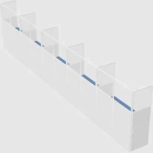 Shared rectangular cubicle