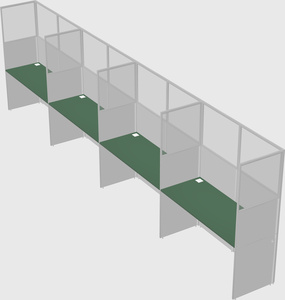 Shared rectangular cubicle