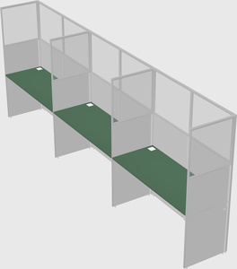 Shared rectangular cubicle