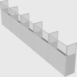 Shared rectangular cubicle