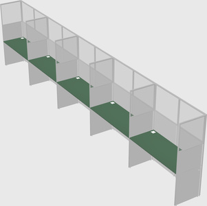 Shared rectangular cubicle