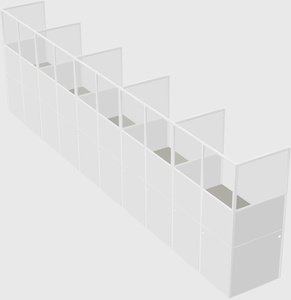 Shared rectangular cubicle