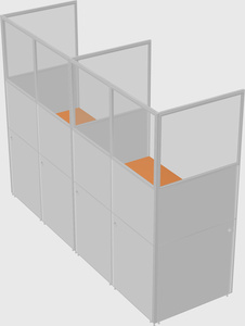 Shared rectangular cubicle