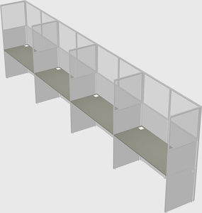 Shared rectangular cubicle