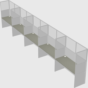 Shared rectangular cubicle