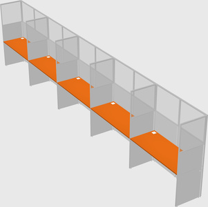 Shared rectangular cubicle