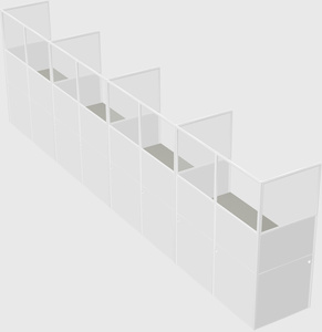 Shared rectangular cubicle