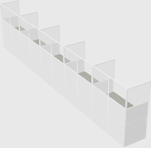 Shared rectangular cubicle