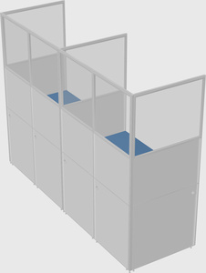 Shared rectangular cubicle