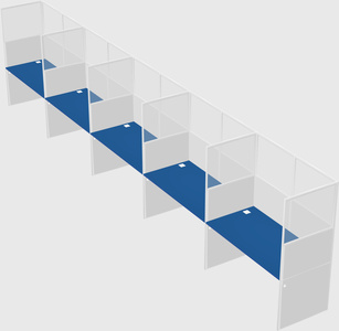 Shared rectangular cubicle