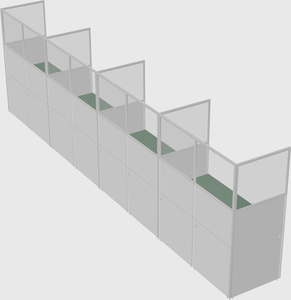 Shared rectangular cubicle