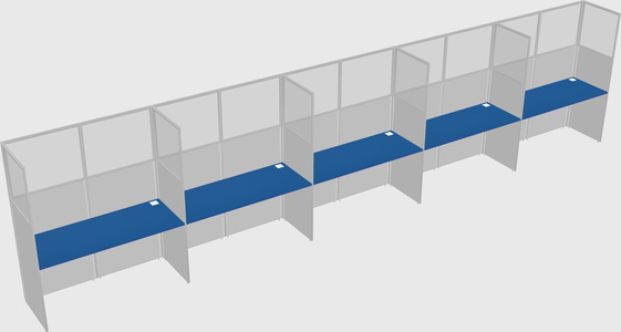 Shared rectangular cubicle