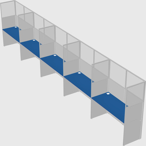 Shared rectangular cubicle