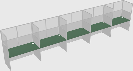 Shared rectangular cubicle