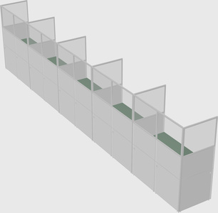 Shared rectangular cubicle