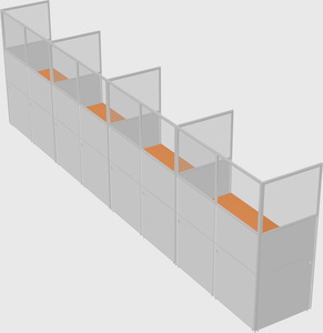 Shared rectangular cubicle