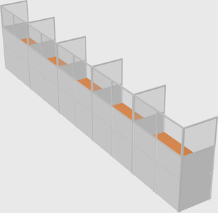 Shared rectangular cubicle