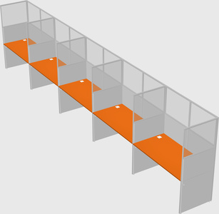 Shared rectangular cubicle