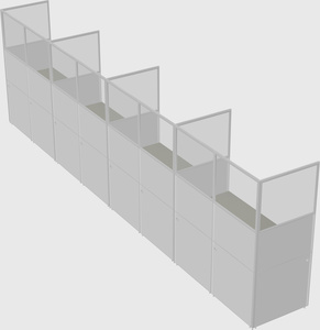 Shared rectangular cubicle