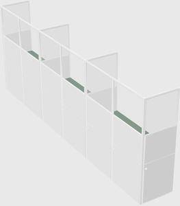 Shared rectangular cubicle
