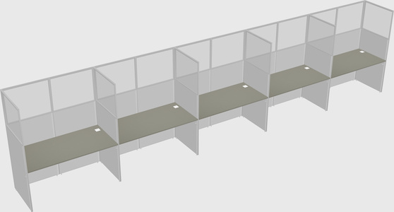 Shared rectangular cubicle
