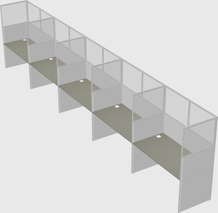 Shared rectangular cubicle