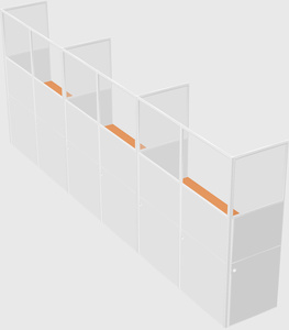Shared rectangular cubicle