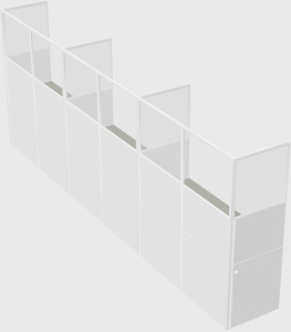 Shared rectangular cubicle