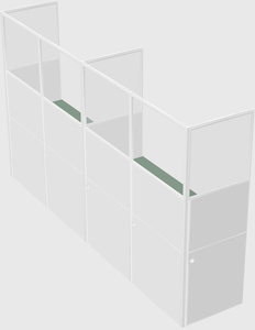 Shared rectangular cubicle