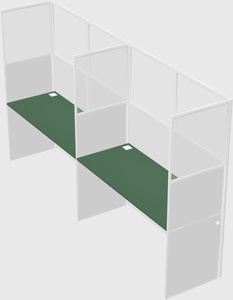 Shared rectangular cubicle