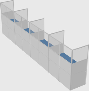 Shared rectangular cubicle