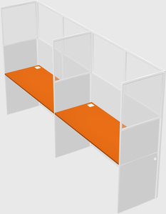 Shared rectangular cubicle